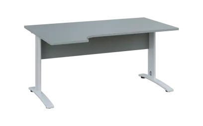 ORK 28 - 164 stůl kancelářský, rohový, levý, kovová podnož bílá, deska 25 mm, široký 1600 mm, šedá ORK 28 - 164 stůl kancelářský, rohový, levý, kovová podnož bílá, deska 25 mm, široký 1600 mm, šedá