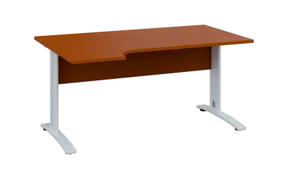 ORK 28 - 164 stůl kancelářský, rohový, levý, kovová podnož bílá, deska 25 mm, široký 1600 mm, třešeň ORK 28 - 164 stůl kancelářský, rohový, levý, kovová podnož bílá, deska 25 mm, široký 1600 mm, třešeň šumavská
