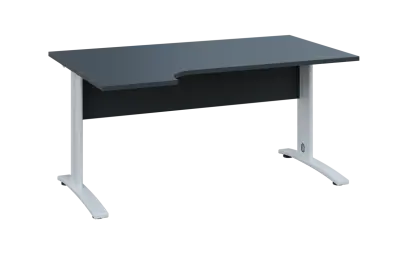 ORK 28 - 164 stůl kancelářský, rohový, levý, kovová podnož bílá, deska 25 mm, široký 1600 mm, antrac ORK 28 - 164 stůl kancelářský, rohový, levý, kovová podnož bílá, deska 25 mm, široký 1600 mm, antracit