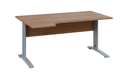 ORK 28 - 164 stůl kancelářský, rohový, levý, kovová podnož stříbrná, deska 25 mm, široký 1600 mm, du ORK 28 - 164 stůl kancelářský, rohový, levý, kovová podnož stříbrná, deska 25 mm, široký 1600 mm, dub bardolino