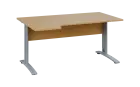 ORK 28 - 164 stůl kancelářský, rohový, levý, kovová podnož stříbrná, deska 25 mm, široký 1600 mm, ja