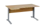 ORK 28 - 164 stůl kancelářský, rohový, levý, kovová podnož stříbrná, deska 25 mm, široký 1600 mm, javor horský