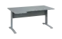 ORK 28 - 164 stůl kancelářský, rohový, levý, kovová podnož stříbrná, deska 25 mm, široký 1600 mm, šedá