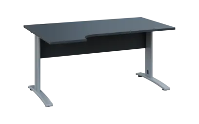 ORK 28 - 164 stůl kancelářský, rohový, levý, kovová podnož stříbrná, deska 25 mm, široký 1600 mm, an ORK 28 - 164 stůl kancelářský, rohový, levý, kovová podnož stříbrná, deska 25 mm, široký 1600 mm, antracit