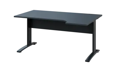 ORK 28 - 164 stůl kancelářský, rohový, pravý, kovová podnož černá, deska 25 mm, široký 1600 mm, antr ORK 28 - 164 stůl kancelářský, rohový, pravý, kovová podnož černá, deska 25 mm, široký 1600 mm, antracit