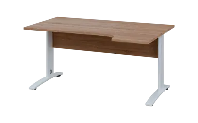 ORK 28 - 164 stůl kancelářský, rohový, pravý, kovová podnož bílá, deska 25 mm, široký 1600 mm, dub b ORK 28 - 164 stůl kancelářský, rohový, pravý, kovová podnož bílá, deska 25 mm, široký 1600 mm, dub bardolino