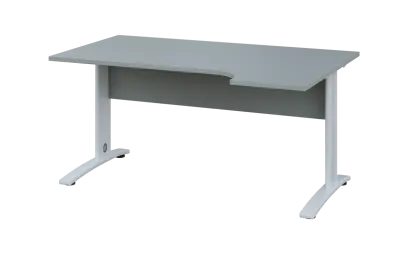 ORK 28 - 164 stůl kancelářský, rohový, pravý, kovová podnož bílá, deska 25 mm, široký 1600 mm, šedá ORK 28 - 164 stůl kancelářský, rohový, pravý, kovová podnož bílá, deska 25 mm, široký 1600 mm, šedá