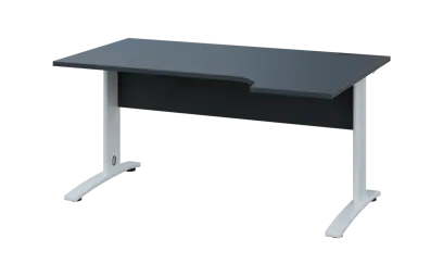 ORK 28 - 164 stůl kancelářský, rohový, pravý, kovová podnož bílá, deska 25 mm, široký 1600 mm, antra ORK 28 - 164 stůl kancelářský, rohový, pravý, kovová podnož bílá, deska 25 mm, široký 1600 mm, antracit