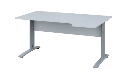 ORK 28 - 164 stůl kancelářský, rohový, pravý, kovová podnož stříbrná, deska 25 mm, široký 1600 mm, b ORK 28 - 164 stůl kancelářský, rohový, pravý, kovová podnož stříbrná, deska 25 mm, široký 1600 mm, bílá