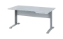 ORK 28 - 164 stůl kancelářský, rohový, pravý, kovová podnož stříbrná, deska 25 mm, široký 1600 mm, bílá