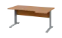 ORK 28 - 164 stůl kancelářský, rohový, pravý, kovová podnož stříbrná, deska 25 mm, široký 1600 mm, buk royal