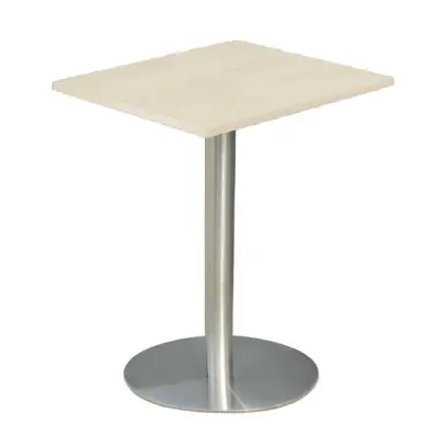 RC 500 - 6 stůl hranatý, deska 600 x 600 mm bříza irská (síla 25 mm), noha broušený nerez