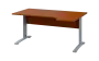 ORK 28 - 164 stůl kancelářský, rohový, pravý, kovová podnož stříbrná, deska 25 mm, široký 1600 mm, třešeň šumavská