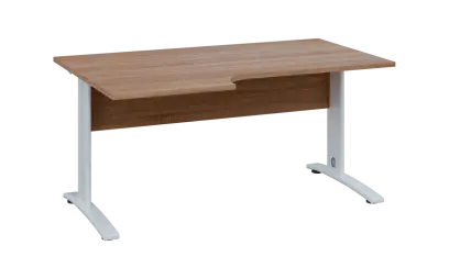 ORK 28 - 166 stůl kancelářský, rohový, levý, kovová podnož bílá, deska 25 mm, široký 1600 mm, dub ba ORK 28 - 166 stůl kancelářský, rohový, levý, kovová podnož bílá, deska 25 mm, široký 1600 mm, dub bardolino