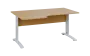 ORK 28 - 166 stůl kancelářský, rohový, levý, kovová podnož bílá, deska 25 mm, široký 1600 mm, javor horský