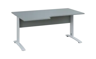 ORK 28 - 166 stůl kancelářský, rohový, levý, kovová podnož bílá, deska 25 mm, široký 1600 mm, šedá ORK 28 - 166 stůl kancelářský, rohový, levý, kovová podnož bílá, deska 25 mm, široký 1600 mm, šedá