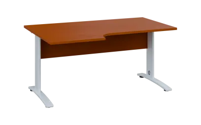 ORK 28 - 166 stůl kancelářský, rohový, levý, kovová podnož bílá, deska 25 mm, široký 1600 mm, třešeň ORK 28 - 166 stůl kancelářský, rohový, levý, kovová podnož bílá, deska 25 mm, široký 1600 mm, třešeň šumavská