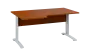 ORK 28 - 166 stůl kancelářský, rohový, levý, kovová podnož bílá, deska 25 mm, široký 1600 mm, třešeň šumavská