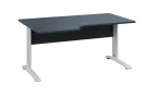 ORK 28 - 166 stůl kancelářský, rohový, levý, kovová podnož bílá, deska 25 mm, široký 1600 mm, antrac
