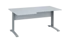 ORK 28 - 166 stůl kancelářský, rohový, levý, kovová podnož stříbrná, deska 25 mm, široký 1600 mm, bí