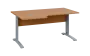 ORK 28 - 166 stůl kancelářský, rohový, levý, kovová podnož stříbrná, deska 25 mm, široký 1600 mm, buk royal