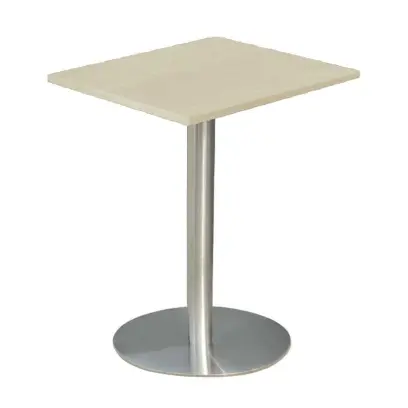 RC 500 - 6 stůl hranatý, deska 600 x 600 mm javor horský (síla 25 mm), noha broušený nerez