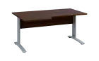 ORK 28 - 166 stůl kancelářský, rohový, levý, kovová podnož stříbrná, deska 25 mm, široký 1600 mm, oř