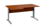 ORK 28 - 166 stůl kancelářský, rohový, levý, kovová podnož stříbrná, deska 25 mm, široký 1600 mm, třešeň šumavská