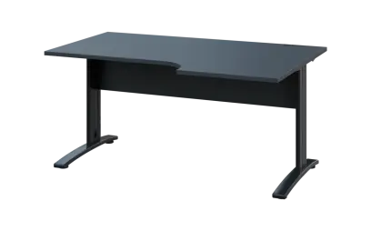 ORK 28 - 166 stůl kancelářský, rohový, pravý, kovová podnož černá, deska 25 mm, široký 1600 mm, antr ORK 28 - 166 stůl kancelářský, rohový, pravý, kovová podnož černá, deska 25 mm, široký 1600 mm, antracit