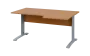 ORK 28 - 166 stůl kancelářský, rohový, pravý, kovová podnož stříbrná, deska 25 mm, široký 1600 mm, buk royal