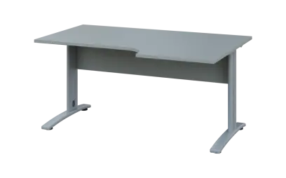 ORK 28 - 166 stůl kancelářský, rohový, pravý, kovová podnož stříbrná, deska 25 mm, široký 1600 mm, š ORK 28 - 166 stůl kancelářský, rohový, pravý, kovová podnož stříbrná, deska 25 mm, široký 1600 mm, šedá