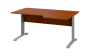 ORK 28 - 166 stůl kancelářský, rohový, pravý, kovová podnož stříbrná, deska 25 mm, široký 1600 mm, třešeň šumavská