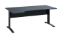 ORK 28 - 184 stůl kancelářský, rohový, levý, kovová podnož černá, deska 25 mm, široký 1800 mm, antracit