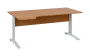 ORK 28 - 184 stůl kancelářský, rohový, levý, kovová podnož bílá, deska 25 mm, široký 1800 mm, buk royal
