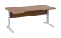 ORK 28 - 184 stůl kancelářský, rohový, levý, kovová podnož bílá, deska 25 mm, široký 1800 mm, dub bardolino