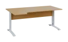 ORK 28 - 184 stůl kancelářský, rohový, levý, kovová podnož bílá, deska 25 mm, široký 1800 mm, javor