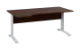 ORK 28 - 184 stůl kancelářský, rohový, levý, kovová podnož bílá, deska 25 mm, široký 1800 mm, ořech královský