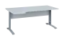 ORK 28 - 184 stůl kancelářský, rohový, levý, kovová podnož stříbrná, deska 25 mm, široký 1800 mm, bílá