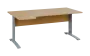 ORK 28 - 184 stůl kancelářský, rohový, levý, kovová podnož stříbrná, deska 25 mm, široký 1800 mm, javor horský