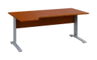 ORK 28 - 184 stůl kancelářský, rohový, levý, kovová podnož stříbrná, deska 25 mm, široký 1800 mm, tř