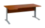ORK 28 - 184 stůl kancelářský, rohový, levý, kovová podnož stříbrná, deska 25 mm, široký 1800 mm, třešeň šumavská