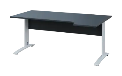 ORK 28 - 184 stůl kancelářský, rohový, pravý, kovová podnož bílá, deska 25 mm, široký 1800 mm, antra ORK 28 - 184 stůl kancelářský, rohový, pravý, kovová podnož bílá, deska 25 mm, široký 1800 mm, antracit
