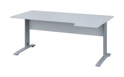 ORK 28 - 184 stůl kancelářský, rohový, pravý, kovová podnož stříbrná, deska 25 mm, široký 1800 mm, b ORK 28 - 184 stůl kancelářský, rohový, pravý, kovová podnož stříbrná, deska 25 mm, široký 1800 mm, bílá