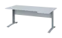 ORK 28 - 184 stůl kancelářský, rohový, pravý, kovová podnož stříbrná, deska 25 mm, široký 1800 mm, bílá