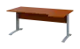 ORK 28 - 184 stůl kancelářský, rohový, pravý, kovová podnož stříbrná, deska 25 mm, široký 1800 mm, třešeň šumavská