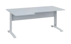 ORK 28 - 186 stůl kancelářský, rohový, levý, kovová podnož bílá, deska 25 mm, široký 1800 mm, bílá