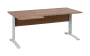 ORK 28 - 186 stůl kancelářský, rohový, levý, kovová podnož bílá, deska 25 mm, široký 1800 mm, dub bardolino