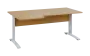 ORK 28 - 186 stůl kancelářský, rohový, levý, kovová podnož bílá, deska 25 mm, široký 1800 mm, javor horský