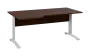 ORK 28 - 186 stůl kancelářský, rohový, levý, kovová podnož bílá, deska 25 mm, široký 1800 mm, ořech královský