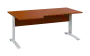 ORK 28 - 186 stůl kancelářský, rohový, levý, kovová podnož bílá, deska 25 mm, široký 1800 mm, třešeň šumavská